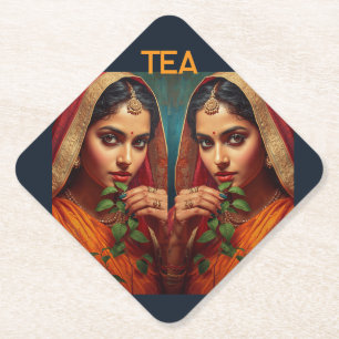 Dessous-de-verre En Papier Cueilleuse de thé indienne sulfureuse