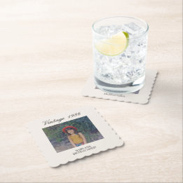 Dessous-de-verre En Papier Custom Birthday Party Decor Vintage Baby Photo