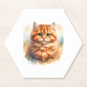 Dessous-de-verre En Papier Cute Ginger Tabby Chat T-shirt classique