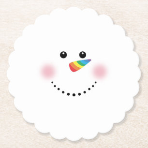 Dessous-de-verre En Papier Cute Unicorn Rainbow Horn Nez Snowman