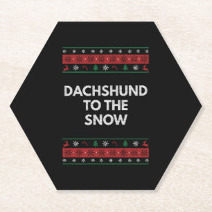Dessous-de-verre En Papier Dachshund à l'Amoureux des chiens de Noël de neige