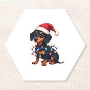 Dessous-de-verre En Papier Dachshund illuminations de Noël Noël Noël Noël Noë