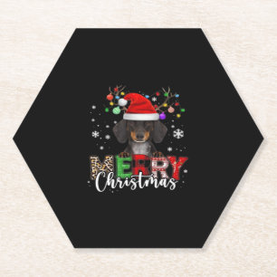 Dessous-de-verre En Papier Dachshund Père Noël Chien Joyeux Noël Surdimension