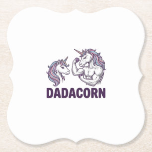 Dessous-de-verre En Papier Dadacorn Funny Licorne Papa Conception De T-Shirt
