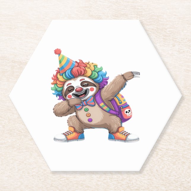 Dessous-de-verre En Papier Dancing Clown Dabbing Éffrayant Halloween paresse  (Devant)