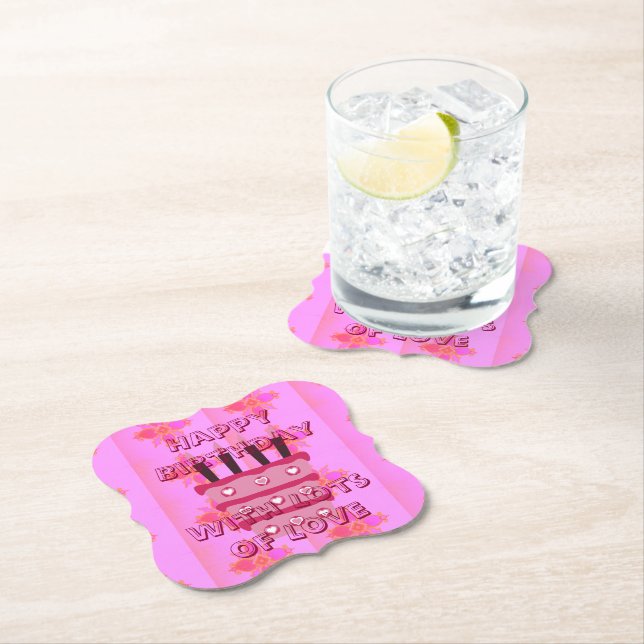 Dessous-de-verre En Papier De belles idées Feminine pour son anniversaire (En situation)