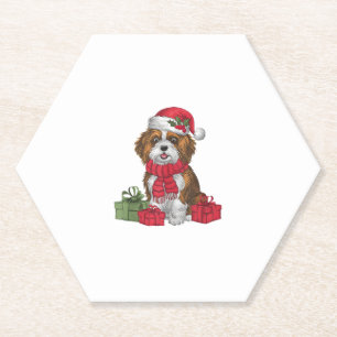 Dessous-de-verre En Papier Décor de fête Père Noël Havanais Chien Noël