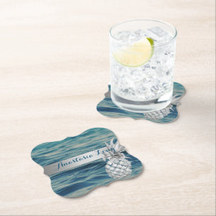 Dessous-de-verre En Papier Design Moderne, Plage, Voir, Ananas