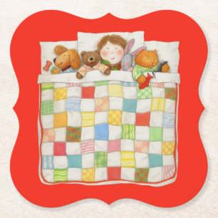 Dessous-de-verre En Papier Dessous de plat en papier COZY QUILT - Rouge