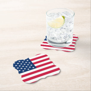 Dessous-de-verre En Papier DESSOUS DE VERRE américain du Drapeau américain