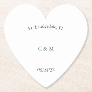 Dessous-de-verre En Papier Dessous de verre cardiaque personnalisé en noir et