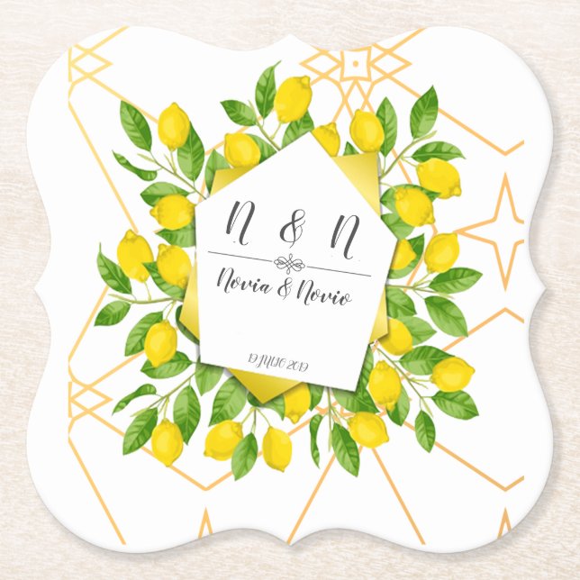 Dessous-de-verre En Papier Dessous de verre citron (Devant)