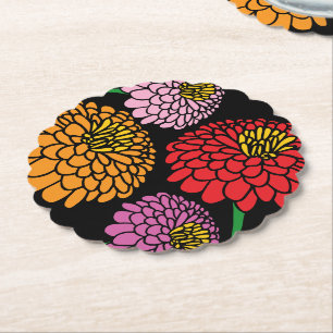 Dessous-de-verre En Papier Dessous de verre colorés de bouquet de fleurs Zinn