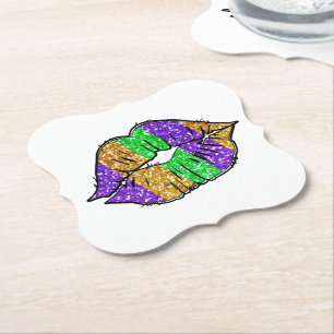 Dessous-de-verre En Papier Dessous de verre de baiser Mardi Gras