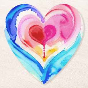 Dessous-de-verre En Papier Dessous de verre de couche cardiaque Abstraite, ar