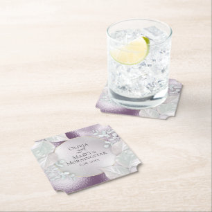Dessous-de-verre En Papier Dessous de verre de fête Shimmer d'aubergine