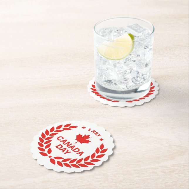 Dessous-de-verre En Papier Dessous de verre de la Fête du Canada (En situation)
