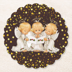 Dessous-de-verre En Papier Dessous de verre de papier d'anges mignons de