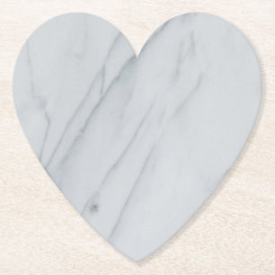 Dessous-de-verre En Papier Dessous de verre de papier de coeur blanc en pierr