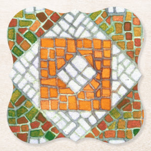 Dessous-de-verre En Papier DESSOUS DE VERRE de papier de poignée MOSAIC AUTUM
