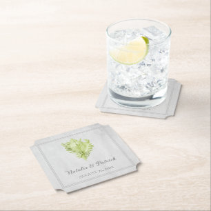 Dessous-de-verre En Papier Dessous de verre de papier Mariage Green Conch She