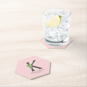 Dessous-de-verre En Papier Dessous de verre de papier monogramme floral bouqu