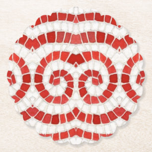 Dessous-de-verre En Papier DESSOUS DE VERRE de papier rond cramponné MOSAIC I