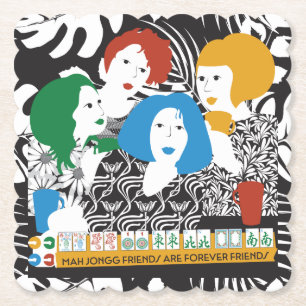 Dessous-de-verre En Papier Dessous de verre des amis de Mah Jong