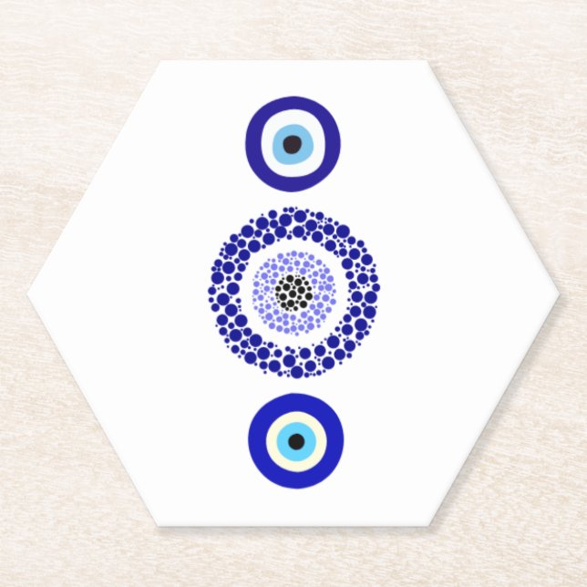 Dessous-de-verre En Papier Dessous de verre d'yeux bleus - Conception hexagon (Devant)