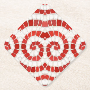 Dessous-de-verre En Papier DESSOUS DE VERRE en diamant MOSAIC IONIQUE ROUGE