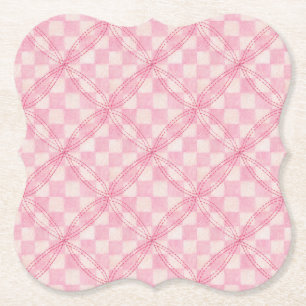 Dessous-de-verre En Papier Dessous de verre en papier à crochet PINK CHECK