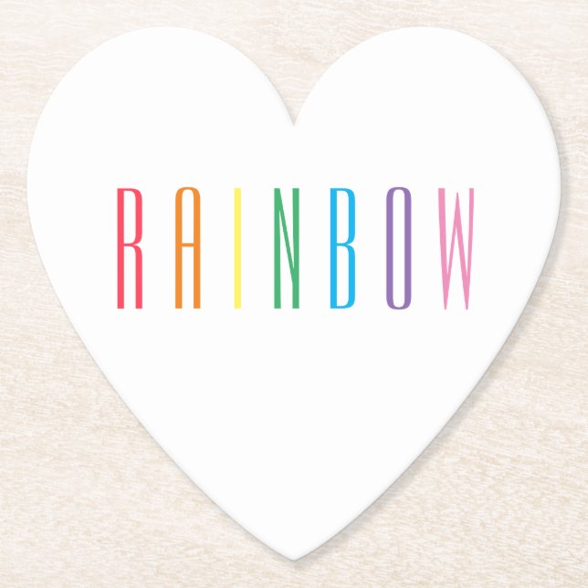 Dessous-de-verre En Papier DESSOUS DE VERRE en papier coeur RAINBOW (Devant)