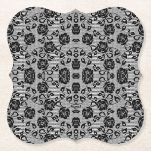 Dessous-de-verre En Papier Dessous de verre en papier de pêche Rose Faux Blac