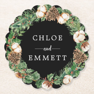Dessous-de-verre En Papier Dessous de verre en papier Mariage de Wreath Holly