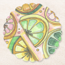 Dessous de verre en papier ondulé citron vert citr