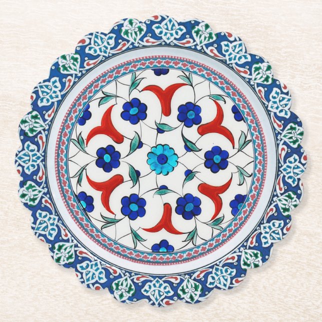 Dessous-de-verre En Papier Dessous de verre en papier rond ondulé (Devant)