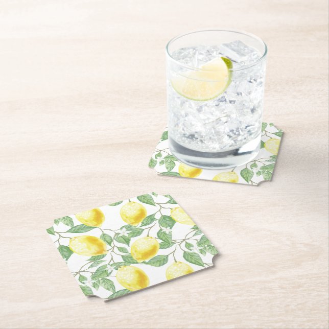 Dessous-de-verre En Papier Dessous de verre en papier Set-Lemons (En situation)