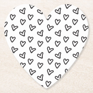 Dessous-de-verre En Papier Dessous de verre moderne Black Hearts