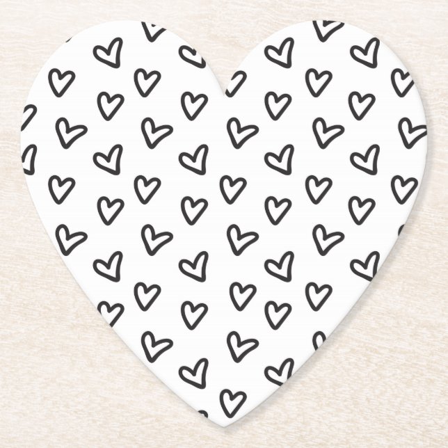 Dessous-de-verre En Papier Dessous de verre moderne Black Hearts (Devant)