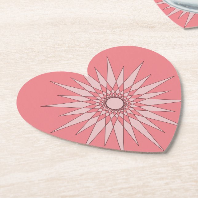 Dessous-de-verre En Papier Dessous de verre - Motif Starburst en rose (Incliné)