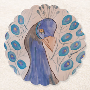 Dessous-de-verre En Papier Dessous de verre Papier bleu Peacock