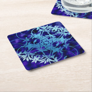 Dessous-de-verre En Papier Dessous de verre papier Carré de porte bleue
