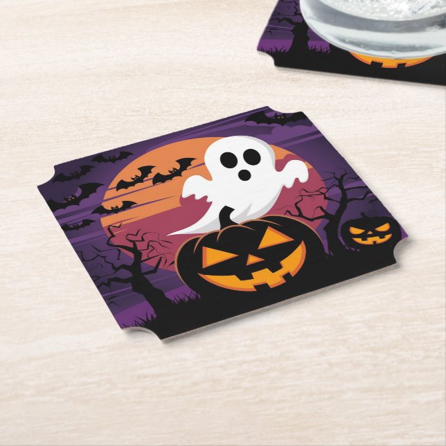 Dessous-de-verre En Papier Dessous de verre papier Halloween (Incliné)