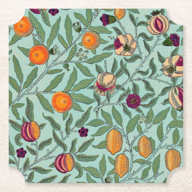 DESSOUS-DE-VERRE EN PAPIER DESSOUS DE VERRE PAPIER : WILLIAM MORRIS : POMEGRA (Devant)
