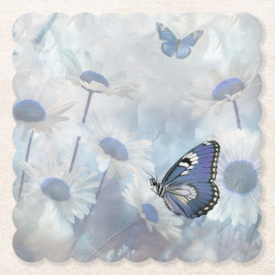 Dessous-de-verre En Papier Dessous de verre papillon bleu