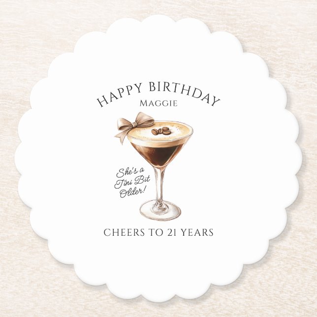 Dessous-de-verre En Papier Dessous de verre personnalisé 21e anniversaire Esp (Devant)