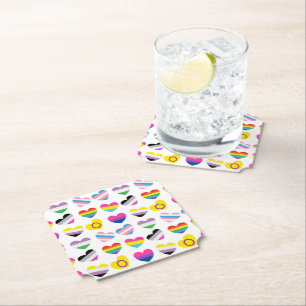 Dessous-de-verre En Papier Dessous de verre Pride Hearts