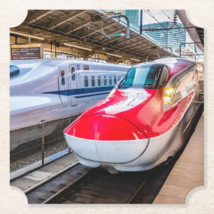 Dessous-de-verre En Papier Deux Shinkansen à la gare de Tokyo