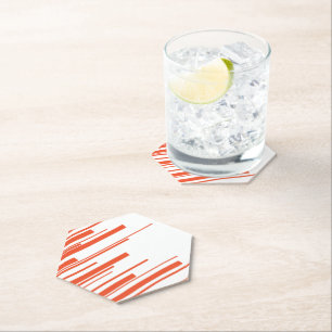 Dessous-de-verre En Papier Diagonales en orange et blanc
