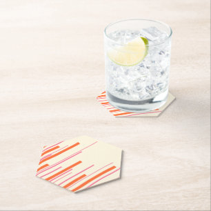 Dessous-de-verre En Papier Diagonales - Rose, Orange et Crème